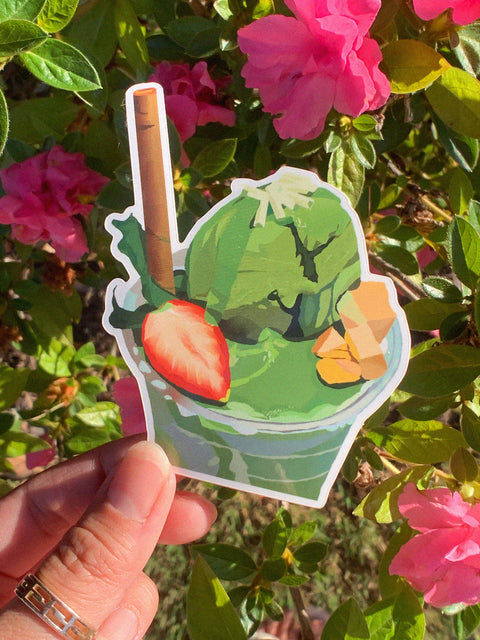 matcha ice cream sticker